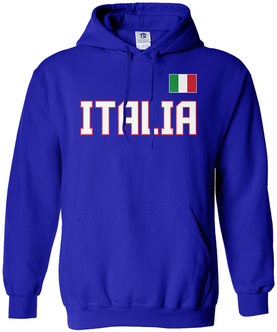 Threadrock Men S Italia National Team Hoodie Sweatshirt Italy Soccer Ebay